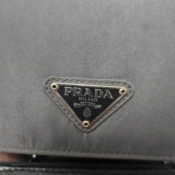 Prada Gray Nylon and Leather Trifold Wallet - Picture 10 of 12